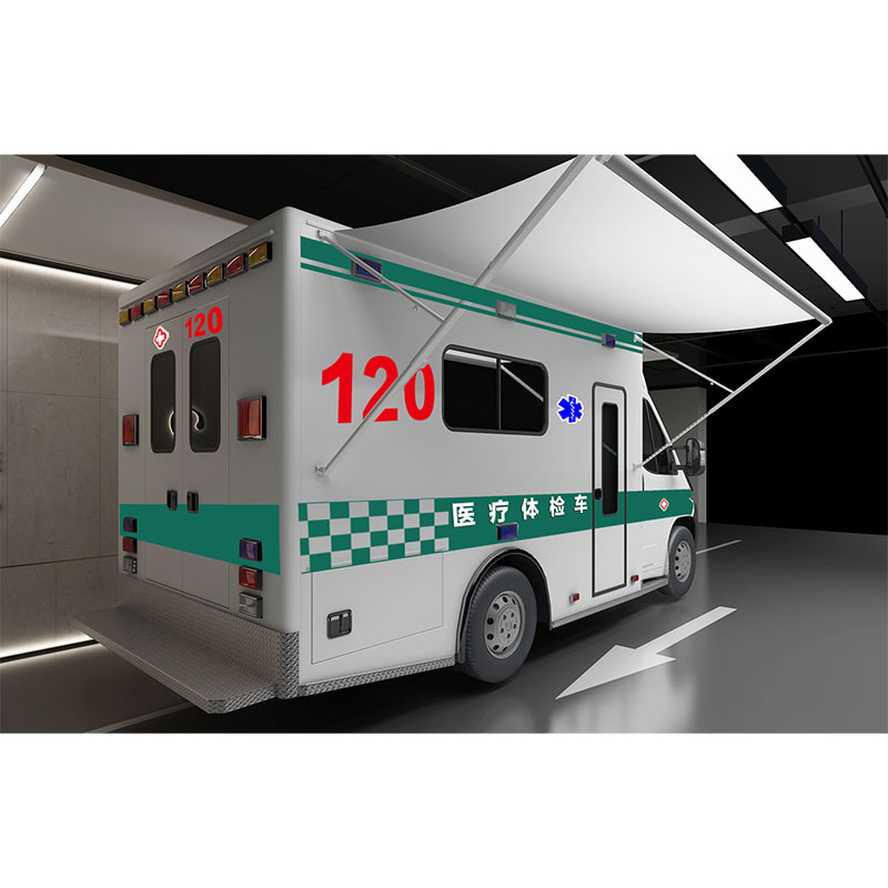 Ambulancia de reconocimiento médico con cabina cuadrada.